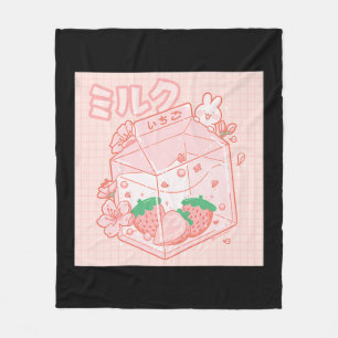 Niedlich Japanisch Kawaii Anime Ästhetik Pink Stra Fleecedecke