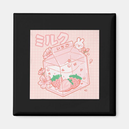 Niedlich Japanisch Kawaii Anime Ästhetik Pink Stra Magnet (Vorne)