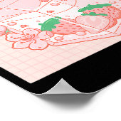 Niedlich Japanisch Kawaii Anime Ästhetik Pink Stra Poster (Ecke)