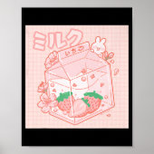 Niedlich Japanisch Kawaii Anime Ästhetik Pink Stra Poster (Vorne)