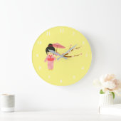 Niedlich-Japanisch-rosa Cherry Blossom Geisha Große Wanduhr (Zuhause)