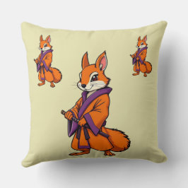 Niedlich Japanisch Samurai Eichhörnchen Kissen