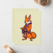 Niedlich Japanisch Samurai Eichhörnchen Mitteilungskarte (Vorderseite/Rückseite Beispiel)