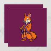 Niedlich Japanisch Samurai Eichhörnchen Mitteilungskarte (Vorne/Hinten)