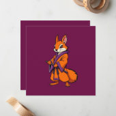 Niedlich Japanisch Samurai Eichhörnchen Mitteilungskarte (Vorderseite/Rückseite Beispiel)