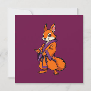 Niedlich Japanisch Samurai Eichhörnchen Mitteilungskarte