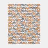 Niedlich Japanisch Shiba Inu Dog Cartoon Doodle Fleecedecke (Vorderseite)