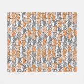 Niedlich Japanisch Shiba Inu Dog Cartoon Doodle Fleecedecke (Vorderseite (Horizontal))