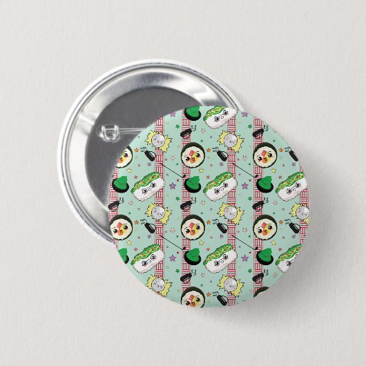 Niedlich Japanisch Sushi Lover Golfing Pattern Button (Vorne & Hinten)