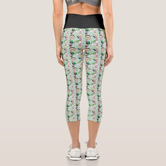 Niedlich Japanisch Sushi Lover Golfing Pattern Capri Leggings (Rückseite)