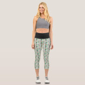 Niedlich Japanisch Sushi Lover Golfing Pattern Capri Leggings (Vorderseite)