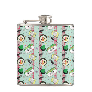 Niedlich Japanisch Sushi Lover Golfing Pattern Flachmann
