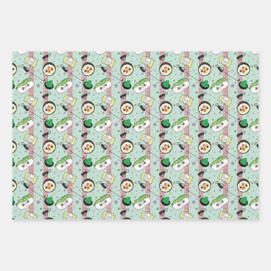 Niedlich Japanisch Sushi Lover Golfing Pattern Geschenkpapier Set (Vorderseite 2)