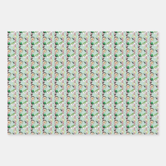 Niedlich Japanisch Sushi Lover Golfing Pattern Geschenkpapier Set (Vorderseite)