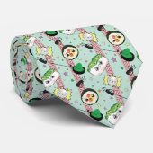Niedlich Japanisch Sushi Lover Golfing Pattern Krawatte (Gerollt)