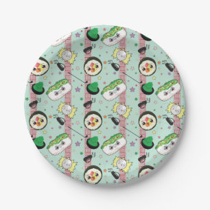 Niedlich Japanisch Sushi Lover Golfing Pattern Pappteller