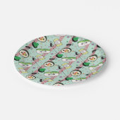 Niedlich Japanisch Sushi Lover Golfing Pattern Pappteller (Schrägansicht)