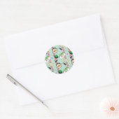 Niedlich Japanisch Sushi Lover Golfing Pattern Runder Aufkleber (Umschlag)