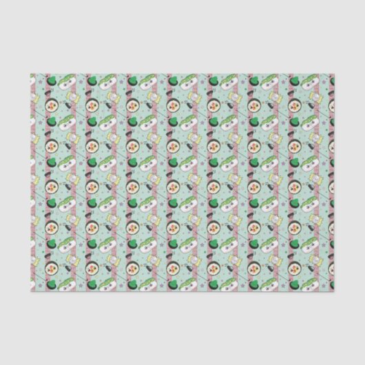Niedlich Japanisch Sushi Lover Golfing Pattern Seidenpapier (Vorderseite)