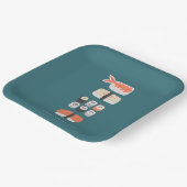 Niedlich Japanisch Sushi Personalisiert Pappteller (Gewinkelt)