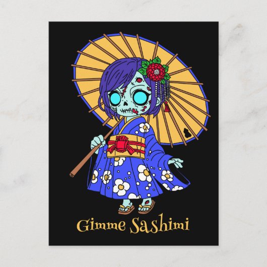 Niedlich Japanisch Zombie Postkarte (Vorderseite)