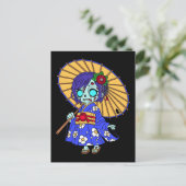 Niedlich Japanisch Zombie Postkarte (Stehend Vorderseite)