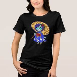 Niedlich Japanisch Zombie Tri-Blend Shirt
