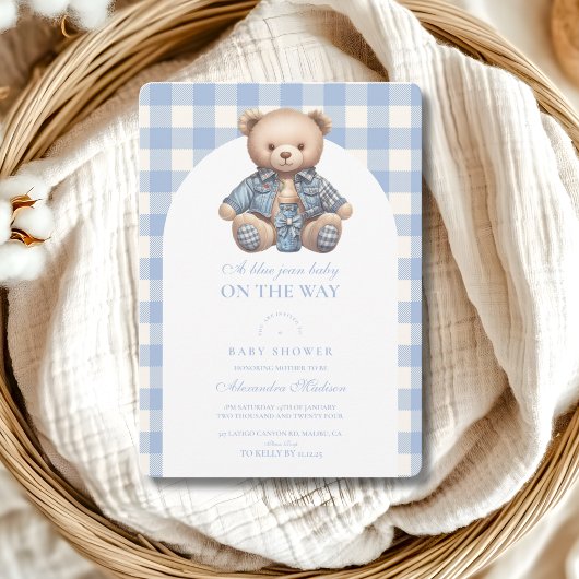 Niedlich Jean Baby Denim Baby Shower Einladung