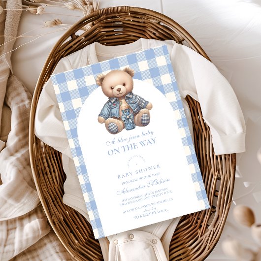 Niedlich Jean Baby Denim Baby Shower Einladung