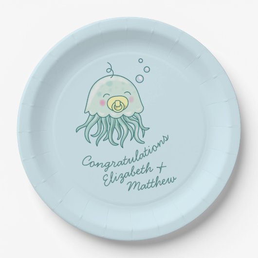 Niedlich Jellyfish Baby Shower Kawaii Pappteller (Vorderseite)