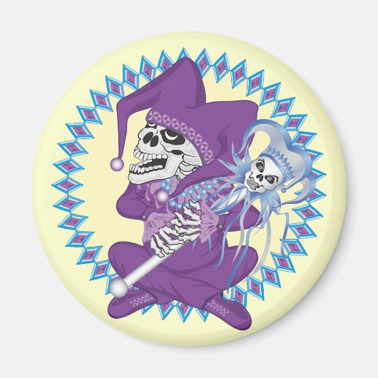 Niedlich Jester Skull Magnet (Vorne)