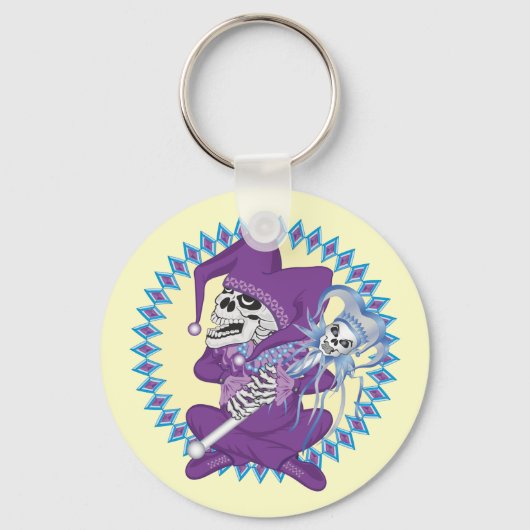 Niedlich Jester Skull Schlüsselanhänger (Vorderseite)