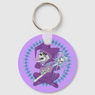 Niedlich Jester Skull Schlüsselanhänger