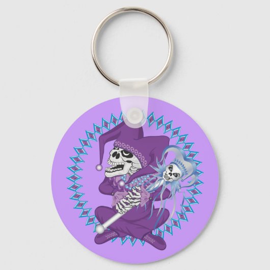 Niedlich Jester Skull Schlüsselanhänger (Vorderseite)