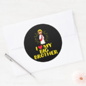 Niedlich Jesus Christus Ich Liebe mein großer Brud Runder Aufkleber (Umschlag)