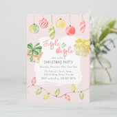 Niedlich Jingle & Mingle Pink Party Einladung (Stehend Vorderseite)