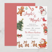 Niedlich Jingle & Mingle Red Christmas Party Einladung (Vorne/Hinten)