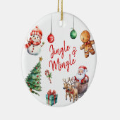 Niedlich Jingle und Mingle Christmas Keramik Ornament (Rechts)