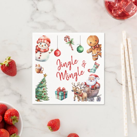 Niedlich Jingle und Mingle Christmas Serviette (Beispiel)