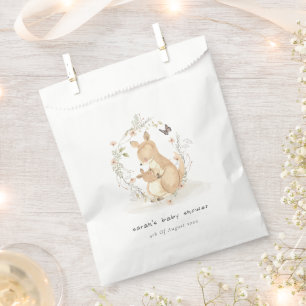 Niedlich Joey Mama Kangaroo Floral Wreath Baby Sho Geschenktütchen