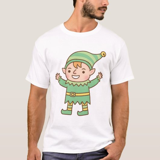 Niedlich Jolly Elf Doodle T-Shirt (Vorderseite)