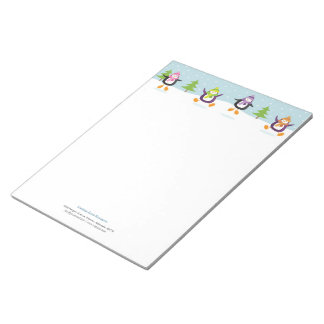 Niedlich Jolly Jumping Penguins Novelty Personalis Notizblock