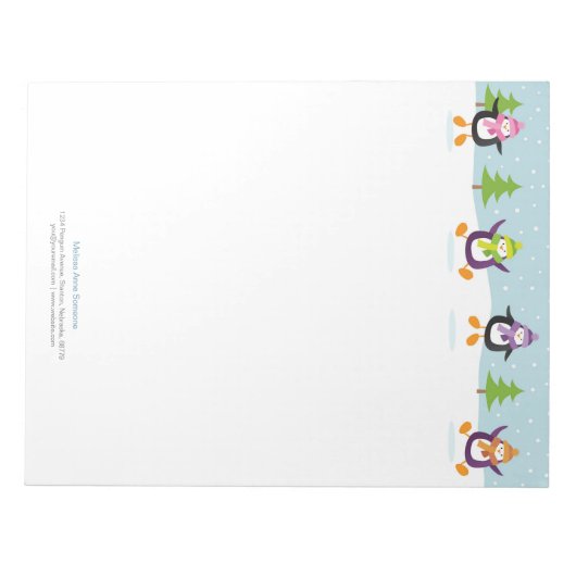 Niedlich Jolly Jumping Penguins Novelty Personalis Notizblock (Vorderseite)