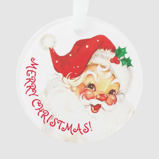 Niedlich & Jolly Santa Claus Frohe Weihnachten Ornament (Vorderseite)