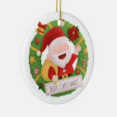 Niedlich Jolly Santa Claus Weihnachtsfeier Keramikornament (Rechts)