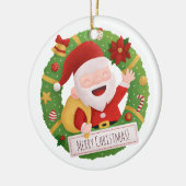 Niedlich Jolly Santa Claus Weihnachtsfeier Keramikornament (Links)