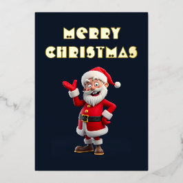 Niedlich Jolly Santa Merry Weihnachten Personalisi Folien Feiertagskarte