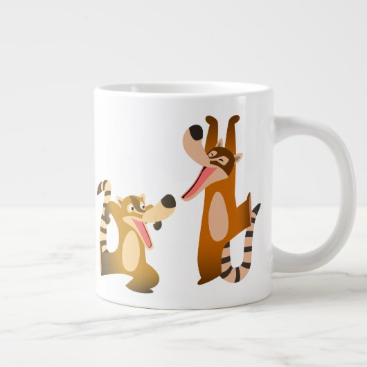 Niedlich Joyful Cartoon Coatimundis Jumbo-Tasse (Rechts)