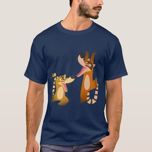 Niedlich Joyful Cartoon Coatimundis T - Shirt (Vorderseite)