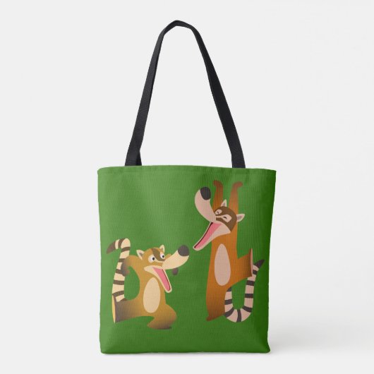 Niedlich Joyful Cartoon Coatimundis Tasche (Rückseite)